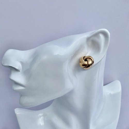 9ct. Gold Large Knot Earrings.