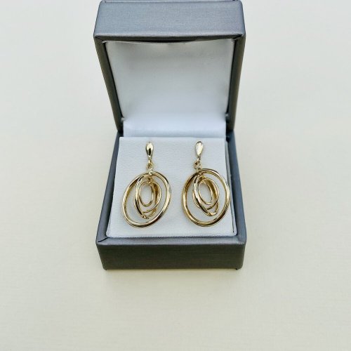 Hallmarked 9ct. Gold Orbital Earrings.