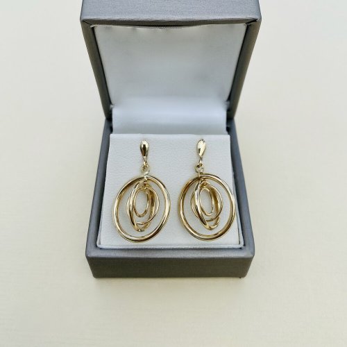 Hallmarked 9ct. Gold Orbital Earrings.