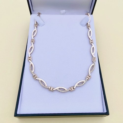 Silver Necklace / Oval Links.