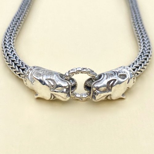 Silver Statement Panther Necklace.