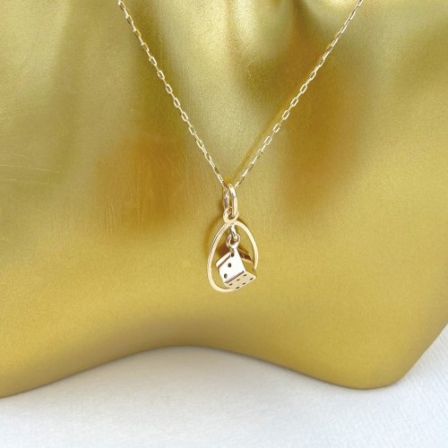 18ct. Gold Dice Pendant.