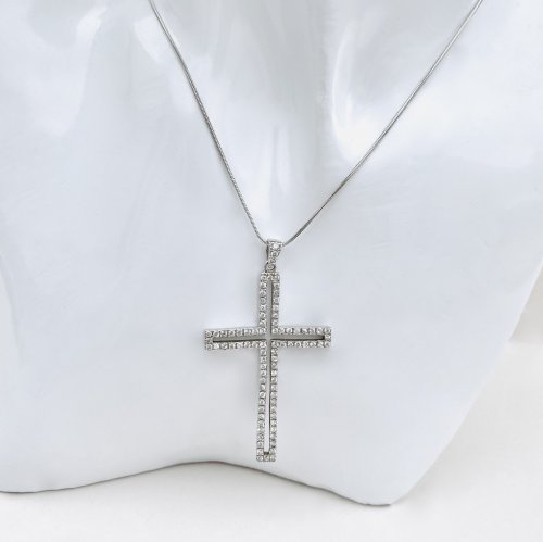 Sterling silver cross / crystals.