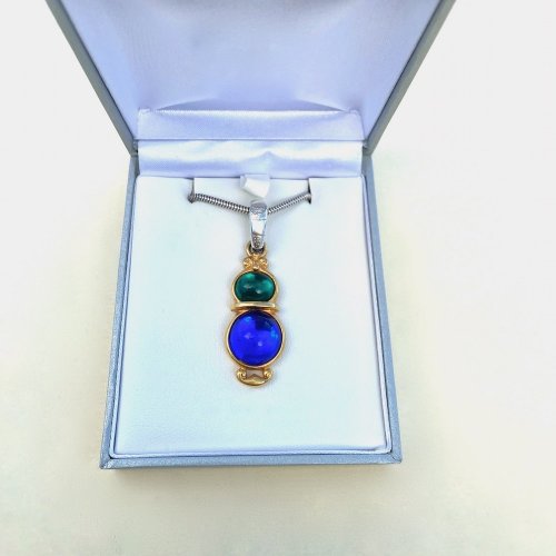 Pendant with Vibrant Green and Blue Stone.