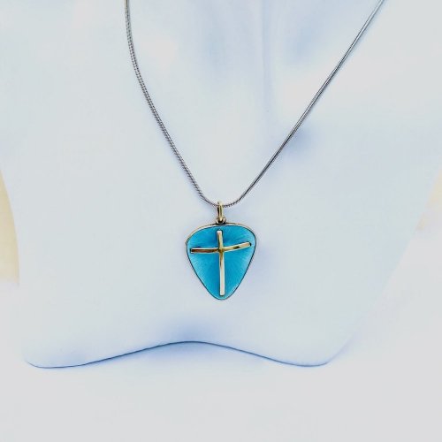 Norwegian Silver &amp; Blue Enamel Cross Pendant.