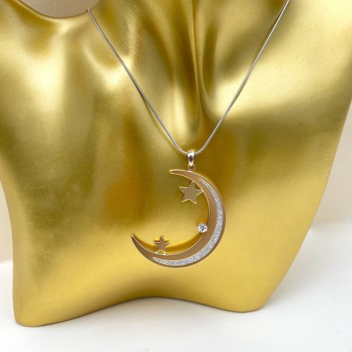 Crescent Shaped Pendant with Stars.