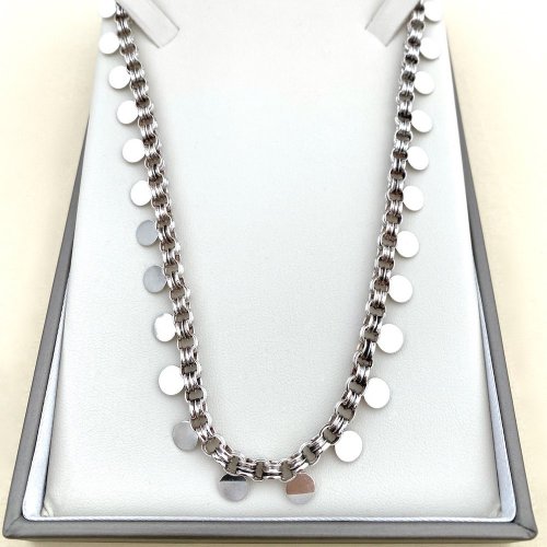 Silver Chain / Necklace with Discs.