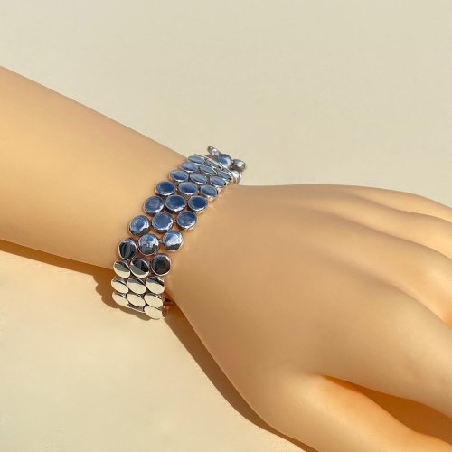 Silver Triple Row Bracelet.