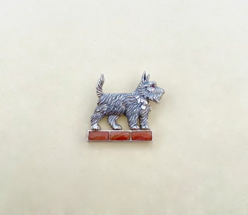 Silver West Highland Terrier Brooch.