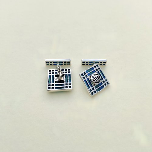 Sterling Silver Plique-à-Jour Cufflinks.