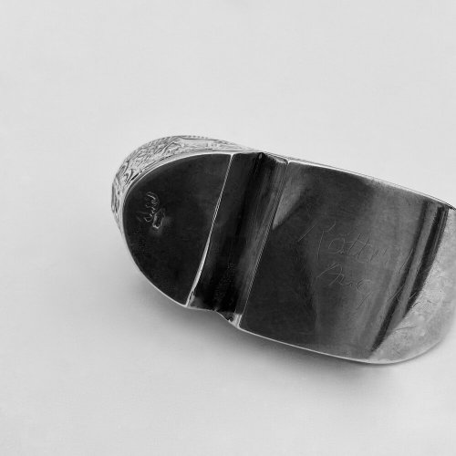 Miniature silver model of Dutch clog. Circa 1910.