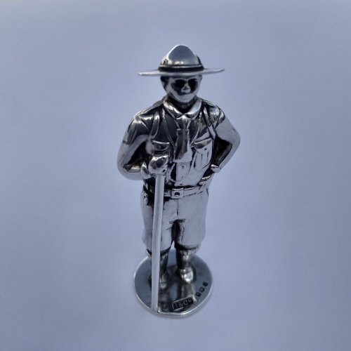 Miniature silver model of a scout.