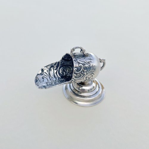 Miniature Antique Silver Model of Coal Scuttle.