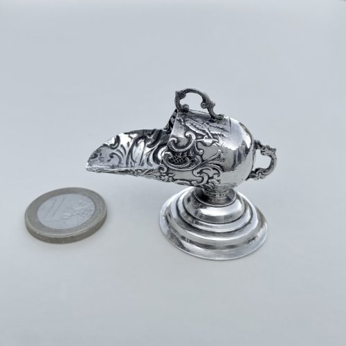 Miniature Antique Silver Model of Coal Scuttle.