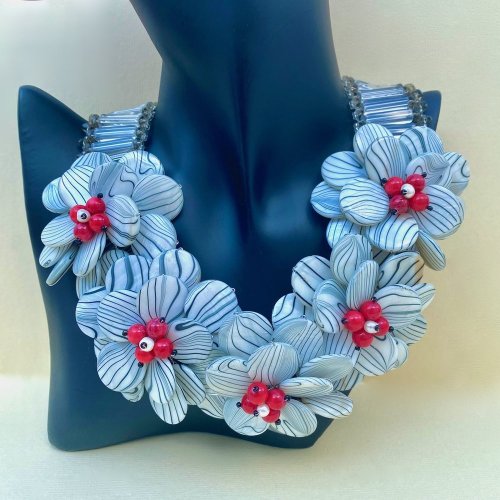 Butler &amp; Wilson Floral Patterned Statement Necklace.