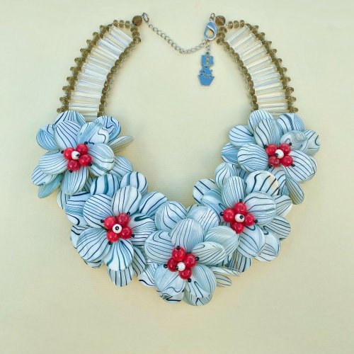 Butler &amp; Wilson Floral Patterned Statement Necklace.