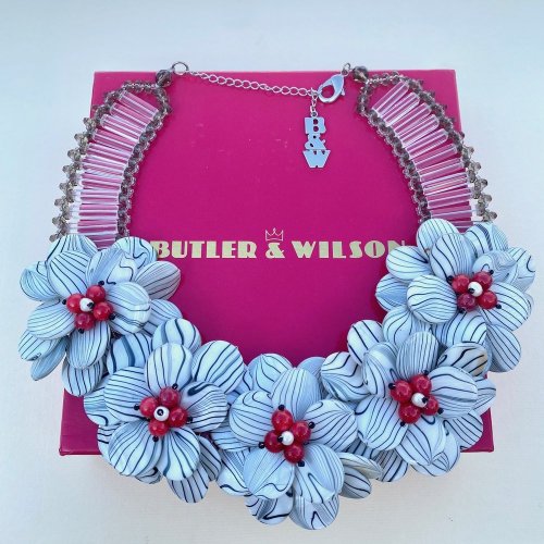 Butler &amp; Wilson Floral Patterned Statement Necklace.