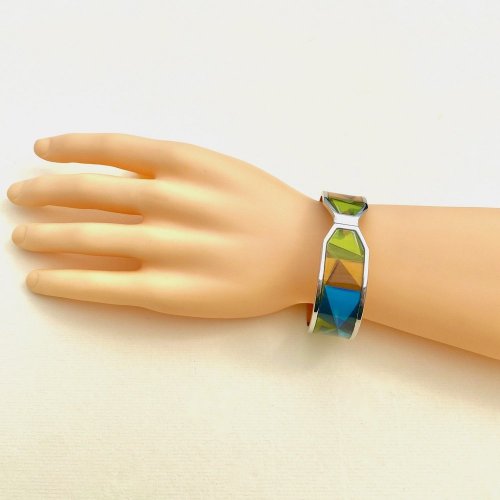 Colourful Enamel Bangle, stamped Frey Wille.