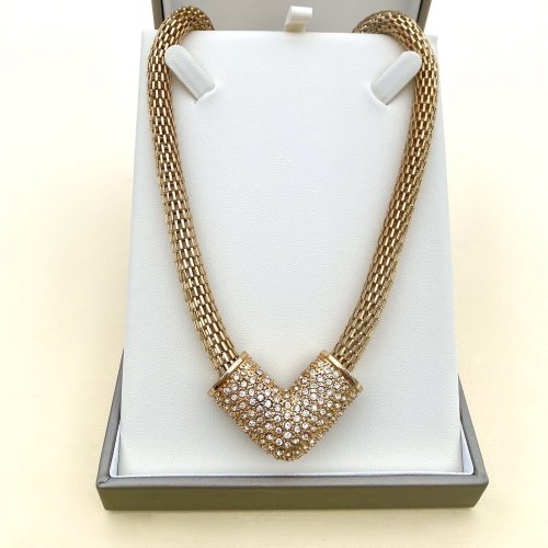 Designer Snake Necklace with Chevron Pendant.