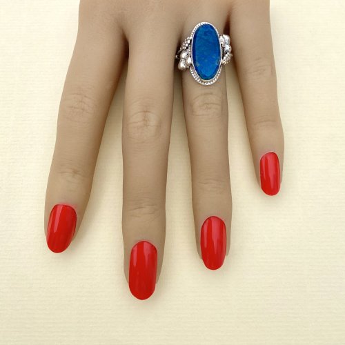 Vintage Silver Lapis Lazuli Ring.