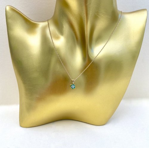 9ct. Gold Emerald &amp; Diamond Pendant.