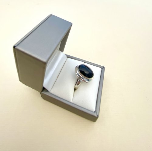 Silver Onyx Poison Ring.