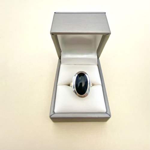 Silver Onyx Poison Ring.