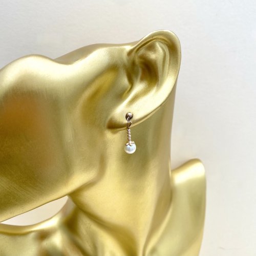 9ct. Gold Cultured Pearl Drop Earrings.