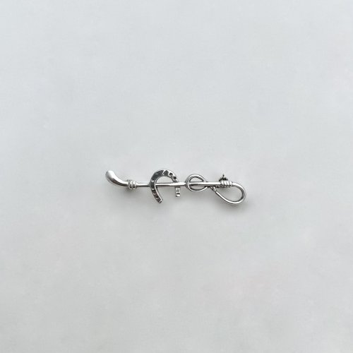 Silver Crop &amp; Horseshoe Brooch.