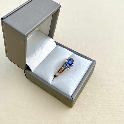 9ct. Gold Sapphire &amp; Diamond Ring.