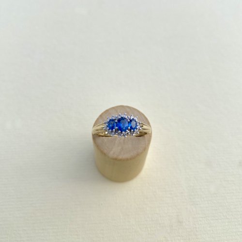 9ct. Gold Sapphire &amp; Diamond Ring.