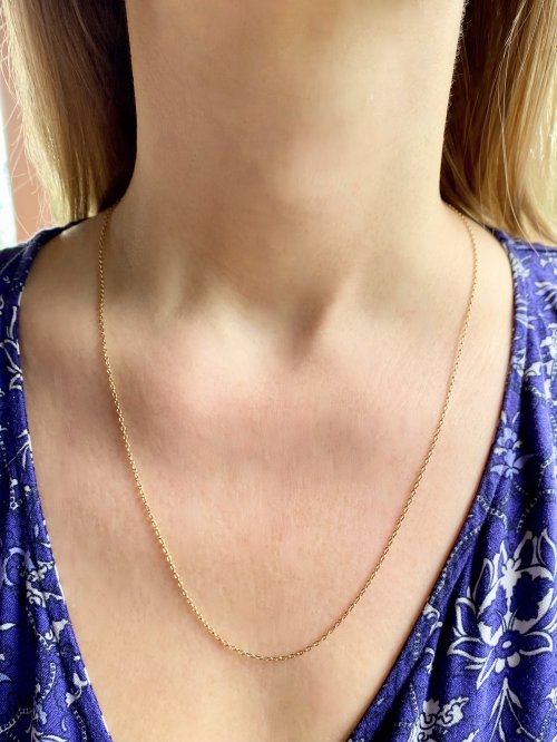 9ct. Yellow Gold Fine Link Neck Chain. NEW STOCK.