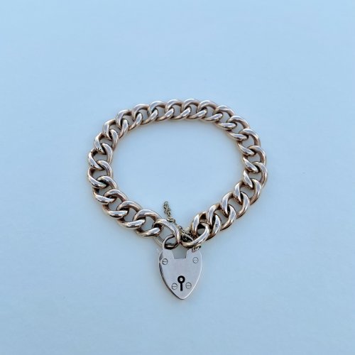 Antique 9ct. Gold Curb Link Bracelet. 7½.  SOLD.