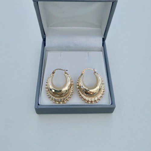 Hallmarked 9ct. Gold Creole Hoop Earrings. NEW STOCK.