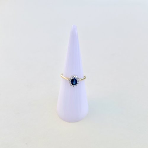 Hallmarked 9ct. Gold Sapphire &amp; Diamond Ring. JUST IN!