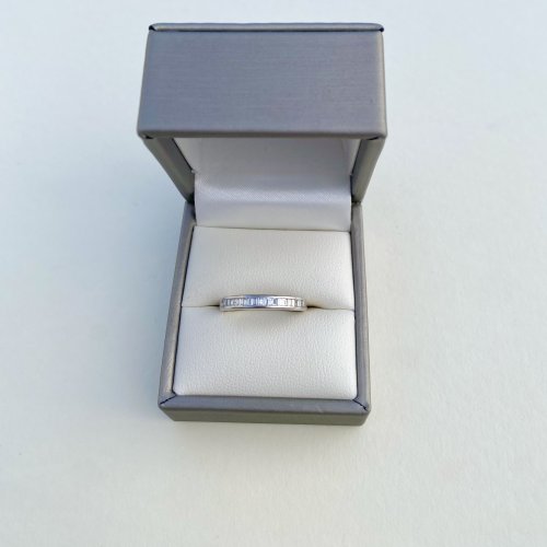 18ct. White Gold Half Eternity Ring / Baguette Diamonds.  NEW STOCK.