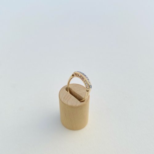 9ct. Yellow Gold Half Eternity Ring with Diamonds &amp; Words. NEW STOCK.