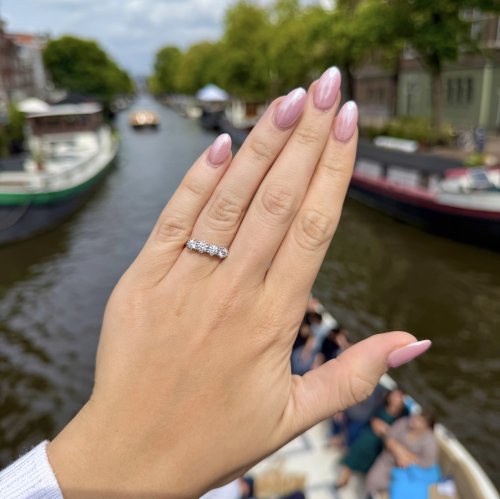 18ct. &amp; Platinum 4-stone Diamond Ring. NEW IN STOCK.