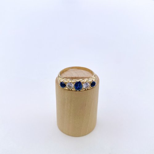 Hallmarked 18ct. Sapphire &amp; Diamond Ring. NEW IN STOCK.