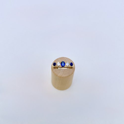 Hallmarked 18ct. Sapphire &amp; Diamond Ring. NEW IN STOCK.