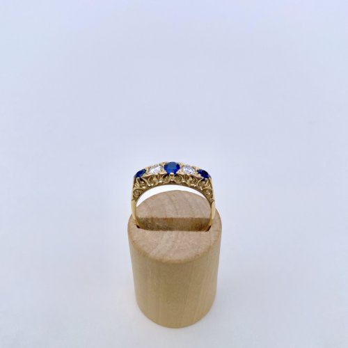 Hallmarked 18ct. Sapphire &amp; Diamond Ring. NEW IN STOCK.