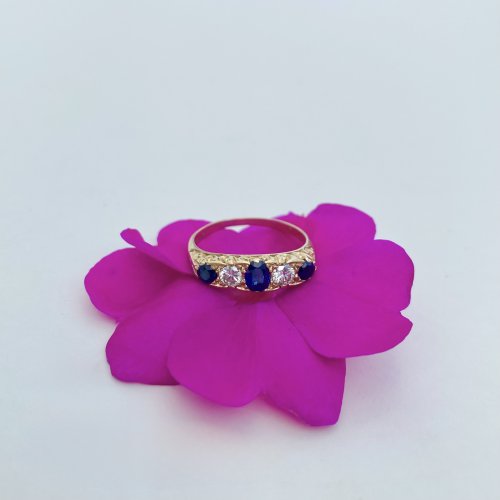 Hallmarked 18ct. Sapphire &amp; Diamond Ring. NEW IN STOCK.