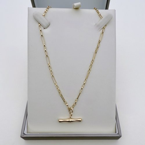 Hallmarked 9ct. Gold Chain with T-Bar.  NEW STOCK. SOLD.