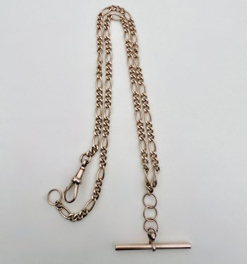 9ct. Gold T-Bar Figaro Chain. NEW STOCK.