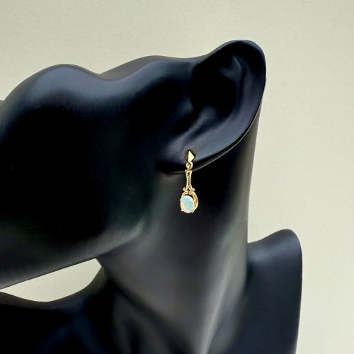 Hallmarked 9ct. Gold Opal Earrings. NEW STOCK.