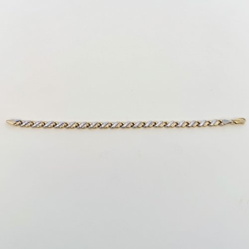 Hallmarked 9ct. Yellow &amp; White Gold &#039;X&#039; Design Bracelet.  NEW STOCK.