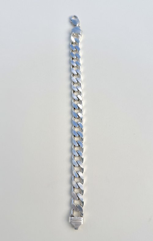 Sterling Silver Curb Link (Cuban Link) Chain Bracelet. NEW STOCK.
