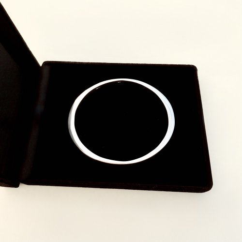 Sterling Silver Solid Oval Cuff Bangle.  NEW STOCK.