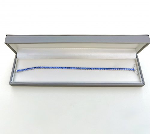 Silver Tennis Bracelet with Purple Gems. NEW STOCK.