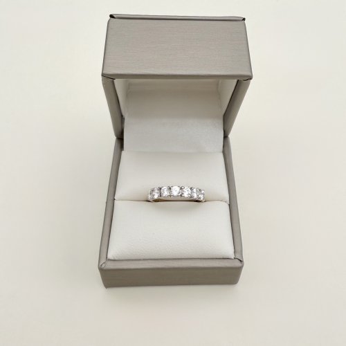 9ct. Yellow Gold 7-Stone Half Eternity CZ Ring. NEW STOCK.